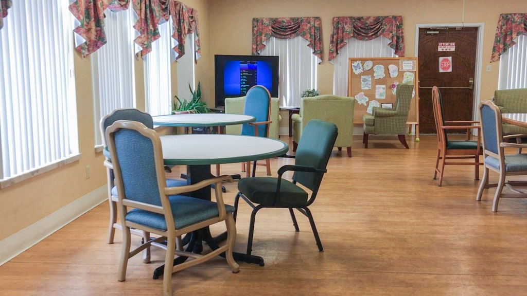 The dining room at Norlite Nursing Center in Marquette.
