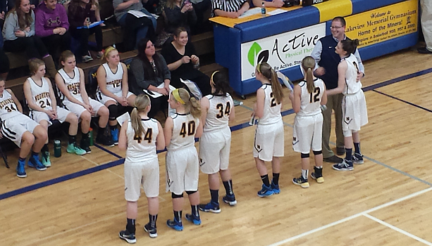 Negaunee Miners Girls Basketball Team (27) VS Marquette Redettes (56) on Sunny.FM 02/24/15