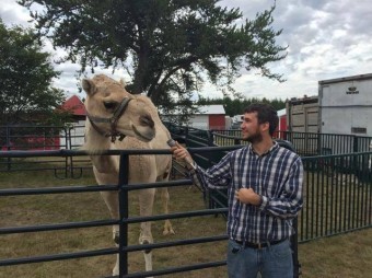 Brian Williams Interviews a Camel at the Marquette County Fair