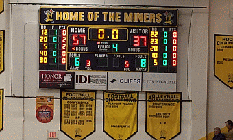 The Negaunee Miners won 57-37 over the Norway-Vulcan Knights on Sunny.FM.