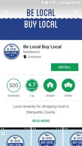 The view of the Be Local, Buy Local app from the play store