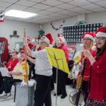 The group sang popular carols like Jingle Bells and Silent Night.