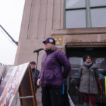 Jen Hill kicking off the speeches for the 2018 Women's March.