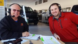 Major Discount and Andy Grundstrom chatting on air about the deals at Frei Chevrolet.