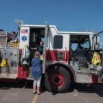 Kids got the chance to climb all around the truck and check things out.