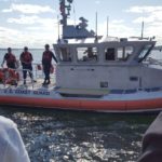 This Coast Guard boat led the parade on the lake
