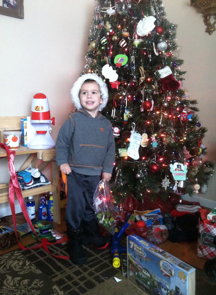 Kelsey's Son, Holden, on Christmas day in 2014