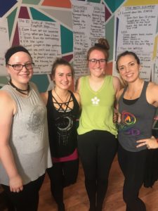 L to R: Nicki Owens (Trainee), Kelsey Reyes (Trainee), Khora Swanson (Trainee), & Danielle Jokinen (Teacher)