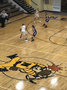 Negaunee controls the ball in their 46-40 win over Calumet on 101.9 SunnyFM.