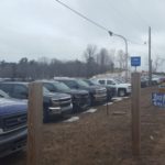 The lot is full of new trucks at Frei Chevrolet