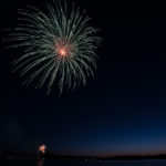 Other people were setting off smaller fireworks along the shoreline too.