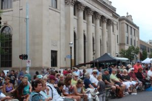 Enjoying the music on the corner of Front and Washington!