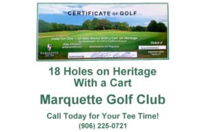 Marquette Golf Course 18 Holes on Heritage with a cart
