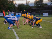 Negaunee lines up on offense in their big 40-20 win over the Ishpeming Hematites on Sunny 101.9.