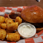 Rose’s Dugout Third Lb Bacon Cheeseburger with Cheese Curds