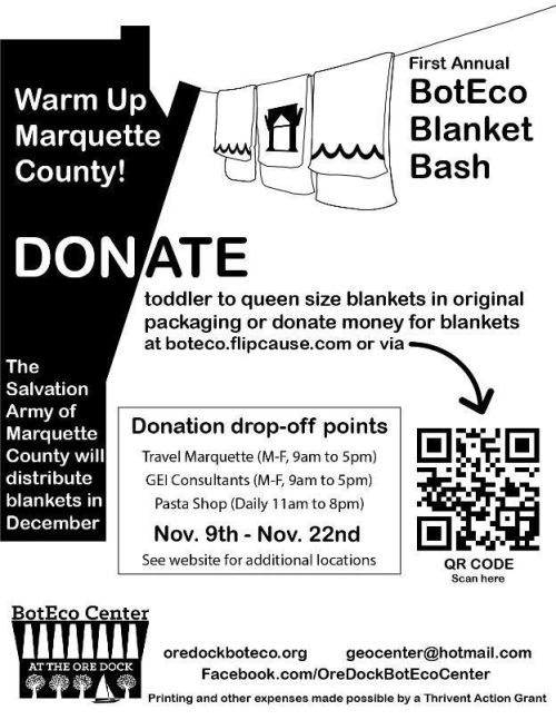 Ore Dock BotEco Center Partners with The Salvation Army of Marquette County for Blanket Drive