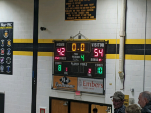 Final Score. the Negaunee Miners win their game of the season.