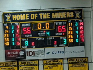 Final Score. The Houghton gremlins come away victorious, handing the Miners their first loss of the season.