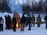 It’s Time For The Heikki Lunta Winter Festival In Negaunee! The bonfire was roaring!