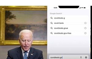 President Biden Demonstates How to Order Free Home Covid Test at CovidTest.gov
