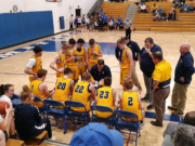 Negaunee Miners Come Up Short Against Ishpeming, 50-46 Negaunee Huddle