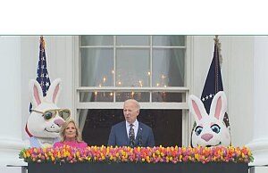 President Biden and First Lady Jill Biden at the 2024 White House Easter Egg Roll Blue Room Balcony The White House